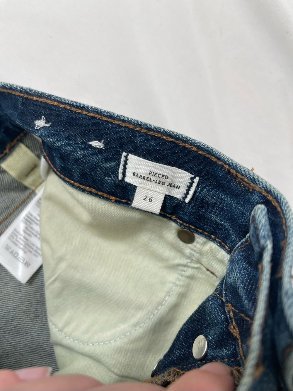 Madewell x Kaihara Pieced Wide Barrel Leg Denim Brown Corduroy Jeans Size 26 - Picture 9 of 11